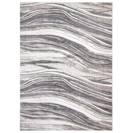 CONCORD GLOBAL TRADING Concord Global Trading 69425 5 x 7 ft. Jefferson Marble Stripes Rectangle Area Rug; Gray 69425